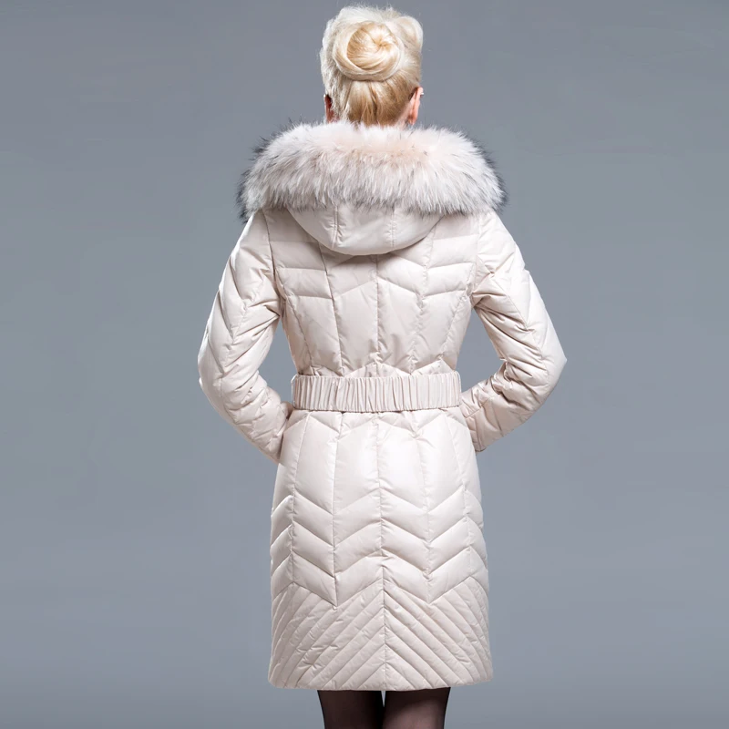 skinnwille2017 fashion thickening large fur collar down coat women medium-long winter new arrival woman winter coats and jackets