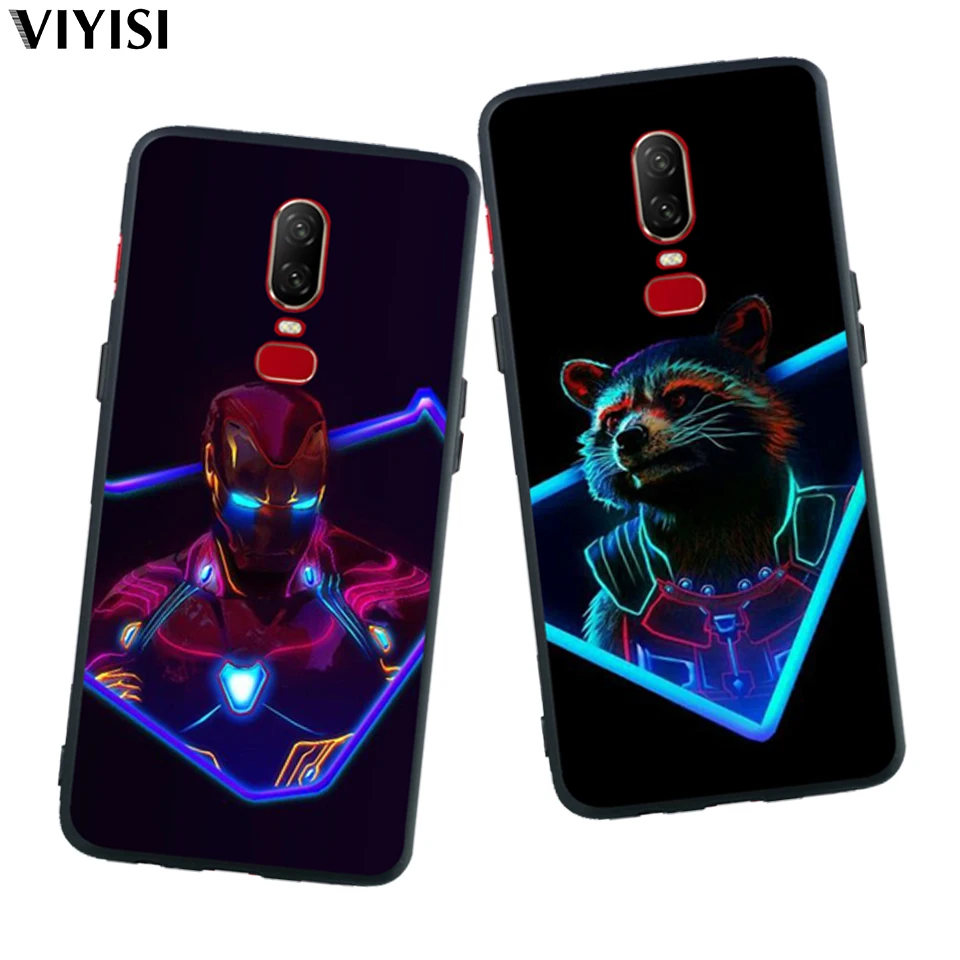 

For Oneplus 6T Case 6 5 5T Cover Coque Etui Cool Marvel Avengers Super Heroes Deadpool Spider-Man Soft Solicone Phone Case