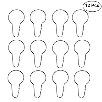 

OUNONA 12Pcs Shower Curtain Hooks Glide Rings Roller Rustproof Stainless Steel Rings With Clips Polished Chrome
