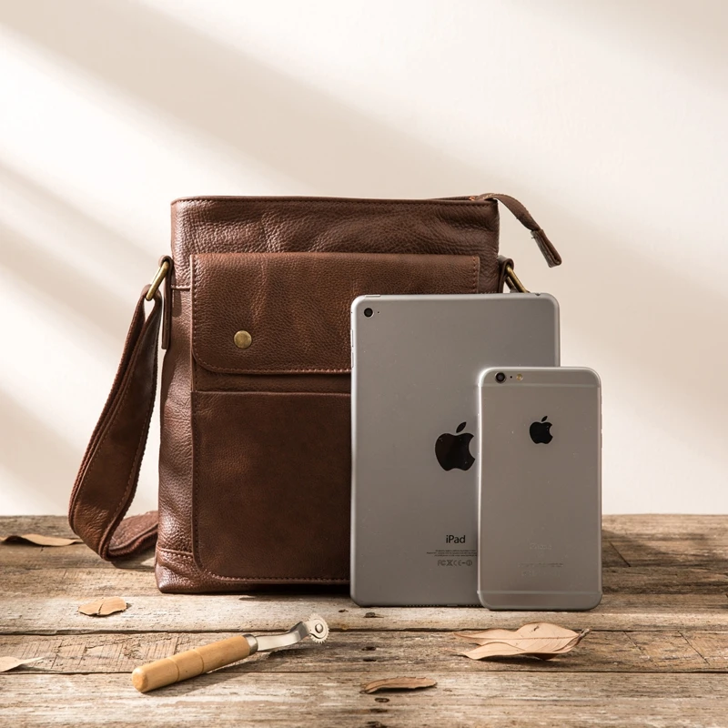 AETOO Retro Leather Men's Bag Shoulder Bag Messenger Bag Japan & Korea Trends Postman Pack Casual Leather Men's Bag Youth Tide