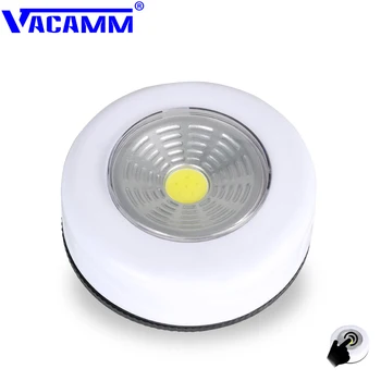 

Vacamm LED COB Cabinet Closet Lighting Touch Light Lamp 3W AAA Battery Power For Under Cabinet Light Wardrobe Stair Lights