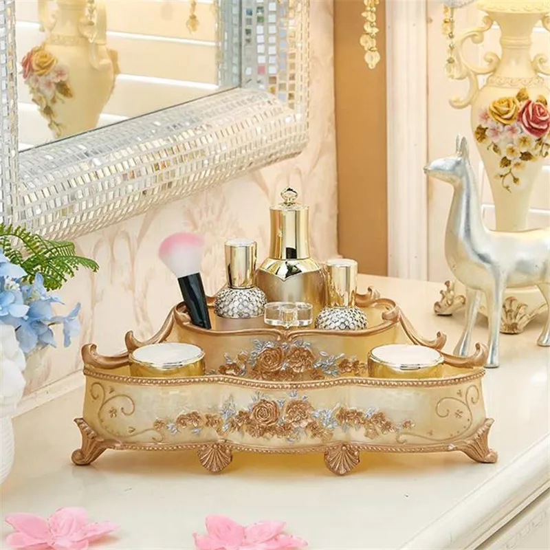 

Cosmetics Storage Box Creative Large European Style Washbasin Resin Storage Box Desktop Sorting Box Cosmetic Box R187