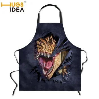 

FORUDESIGNS 3d Dinosaur Apron for Woman Adult Home Cooking Bibs Aprons Baking Coffee Shop Cleaning Aprons Kitchen Accessory