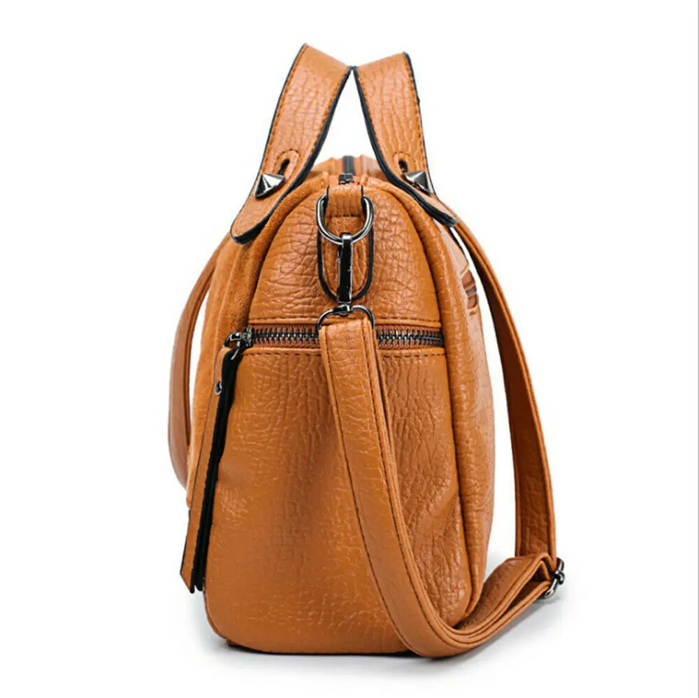  Women's large-capacity shoulder bag fashion travel rivet matte tote bag Messenger bag handbag - 33004958555