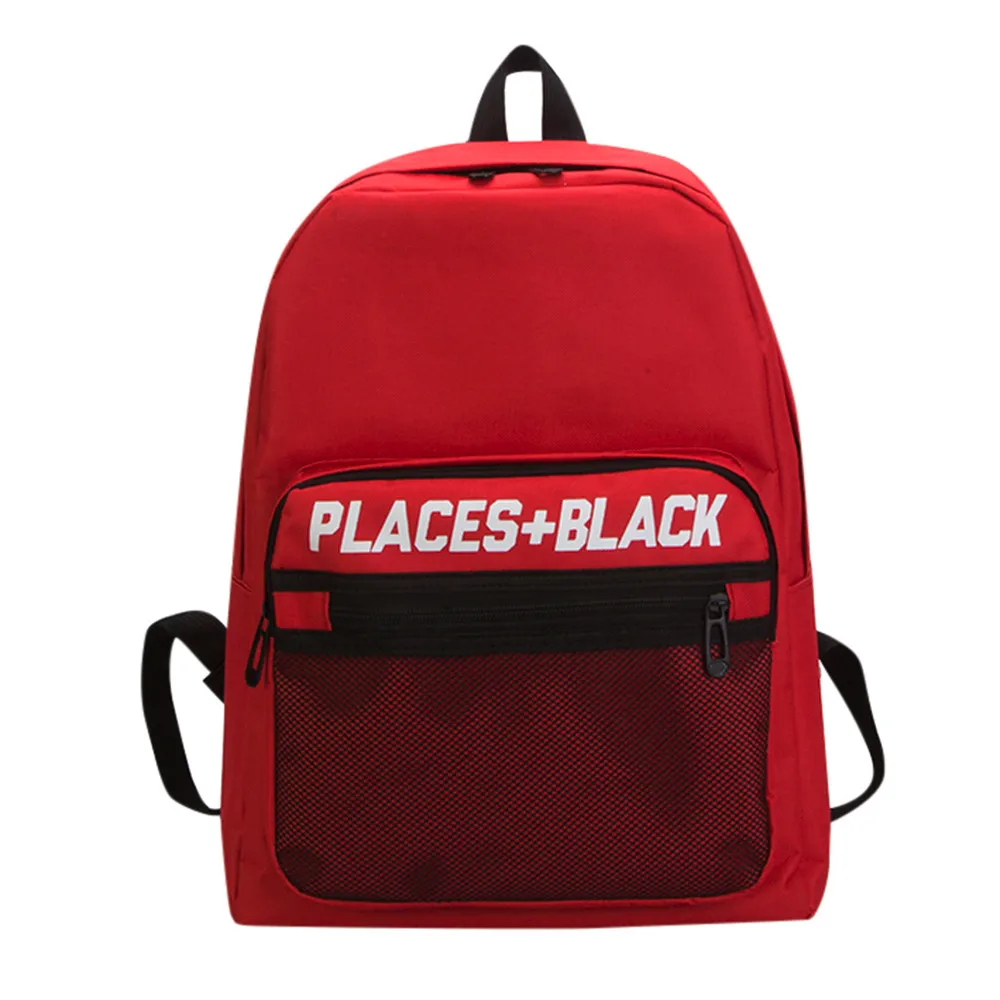 Boys and girls letters grid Print backpack schoolbag Letter Double