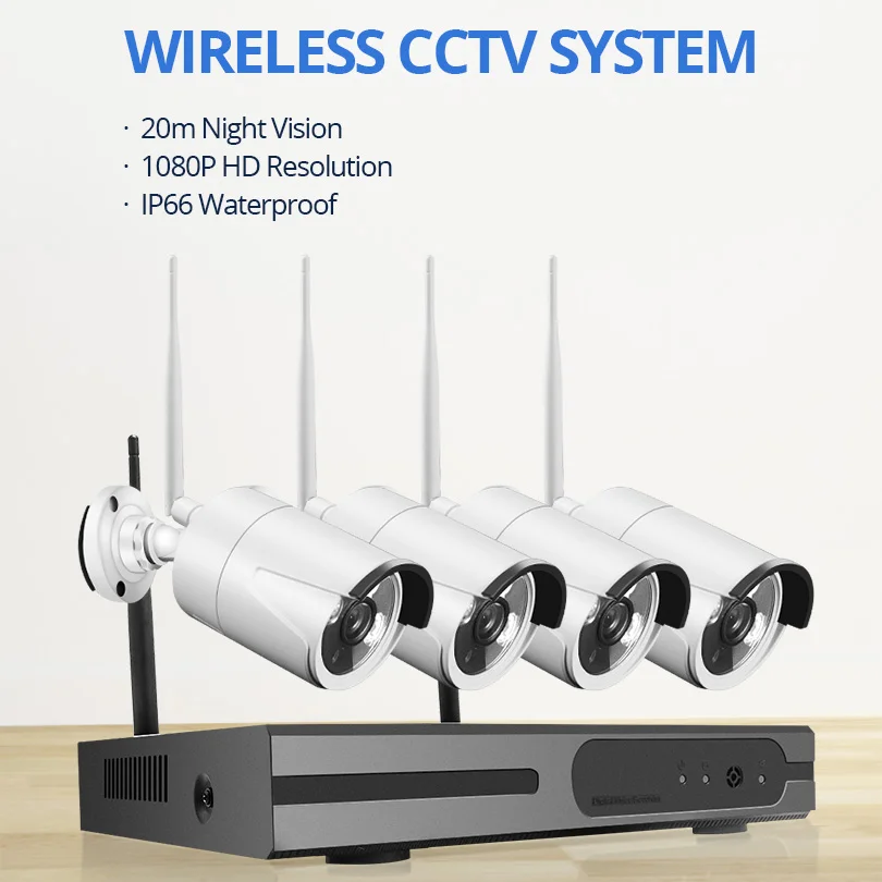 Weтранс 1080P 8CH система видеонаблюдения Wifi NVR наружное ночное видение Full HD CCTV беспроводной домашний комплект камер видеонаблюдения