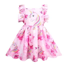 Hot Colorful Unicorn Dress Baby Girls Dresses Pony Tutu Girls Christmas Dress Rainbow Unicornio Baby Girl Clothes 3-10Y hot sell christmas blue nativity dress boutqiue baby girl hot style dresses