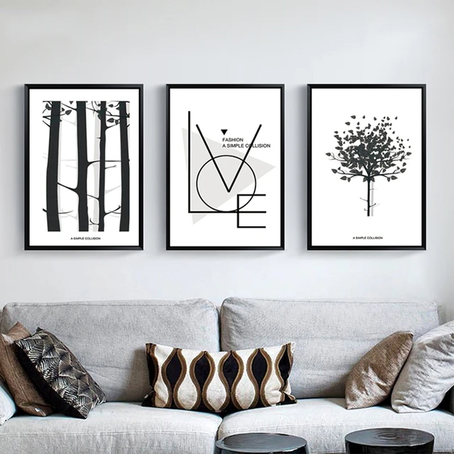 wall art black and white abstract