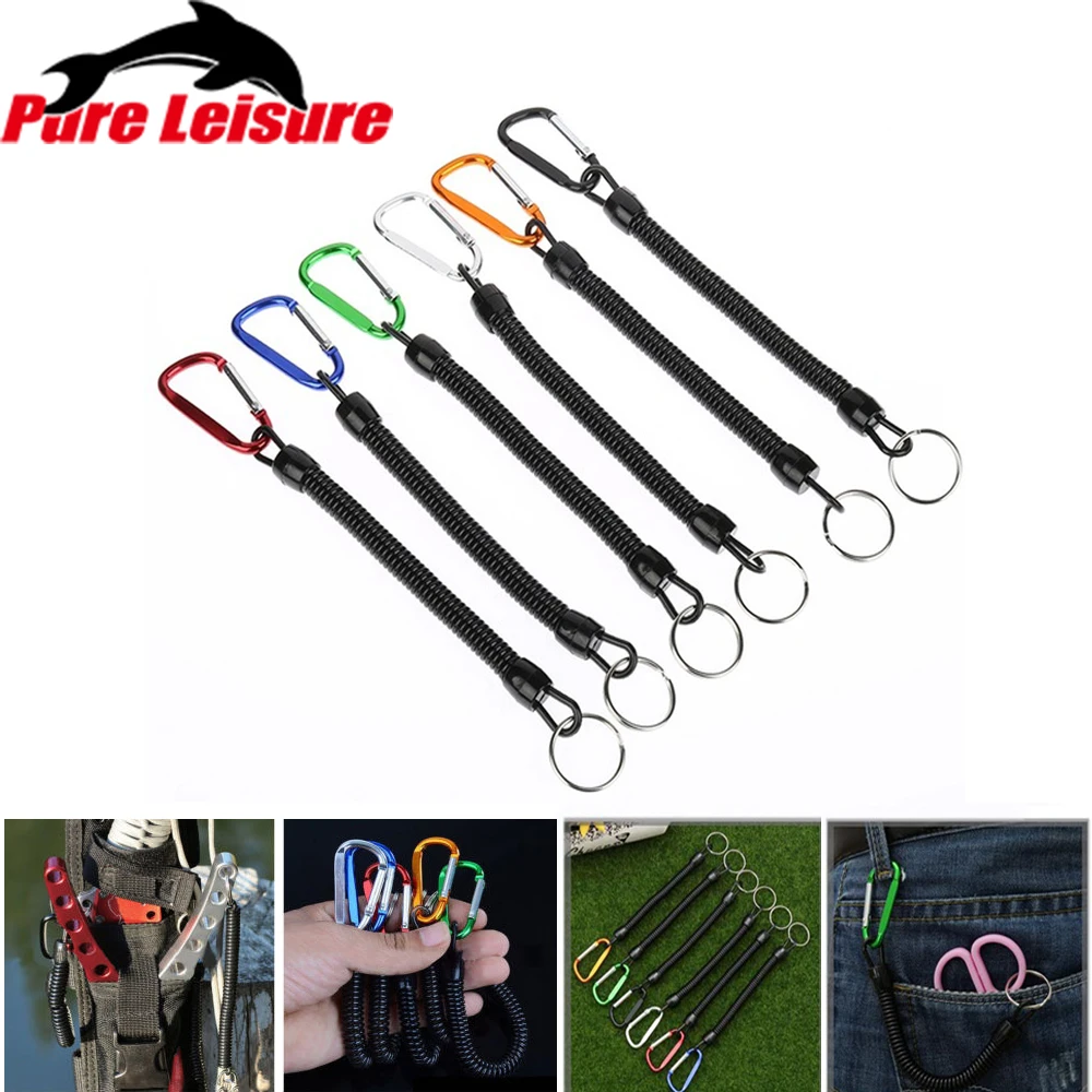 

PureLeisure 1Pcs/lot Fishing Lanyards Spring Ropes for Camping Secure Pliers Lip Grips Tackle Fish Tools Fishing Accessory