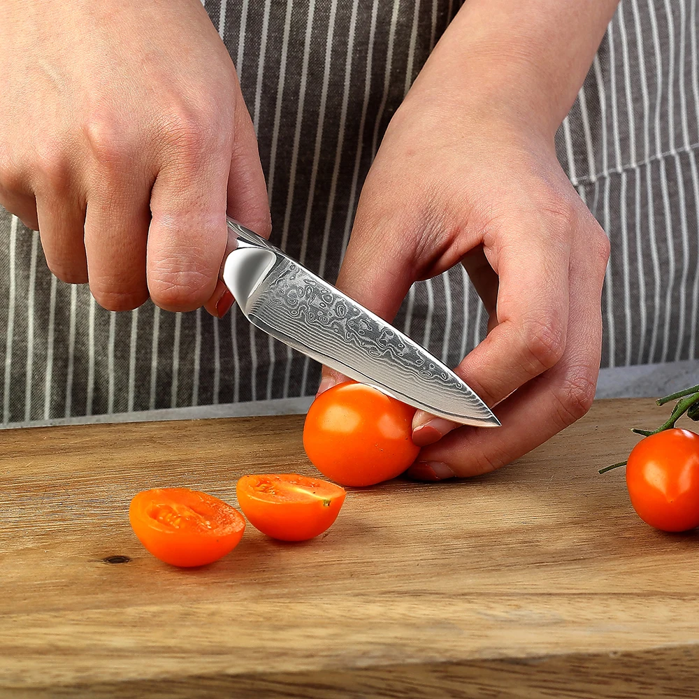 KEEMAKE 8 шт. набор кухонных ножей шеф-повара утилита Santoku стейк ножи дамаск VG10 стальное ядро острое лезвие G10 Ручка режущие инструменты