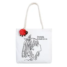 Женский одинарный на плечо холщовый мешок ручной большой емкости ins Защита окружающей среды простая Студенческая художественная и художественная маленькая