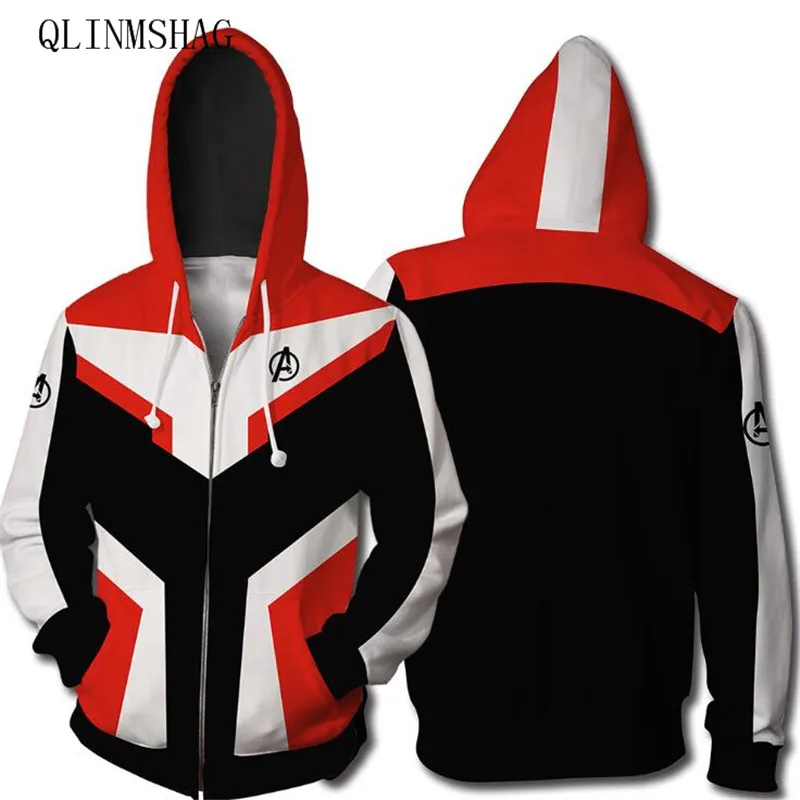 

Avengers Endgame Cosplay Quantum Realm Costumes Sweatshirt Hoodie Jacket Captain Marvel Tech Hooded Superhero America QLINMSHAG