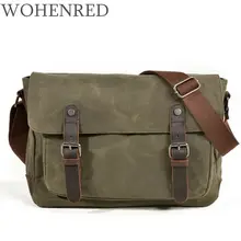 Bolso bandolera de cuero de lona militar clásico, bolso de hombro para hombre, bolso de viaje impermeable, nuevo bolso de mensajero informal para hombre 2018