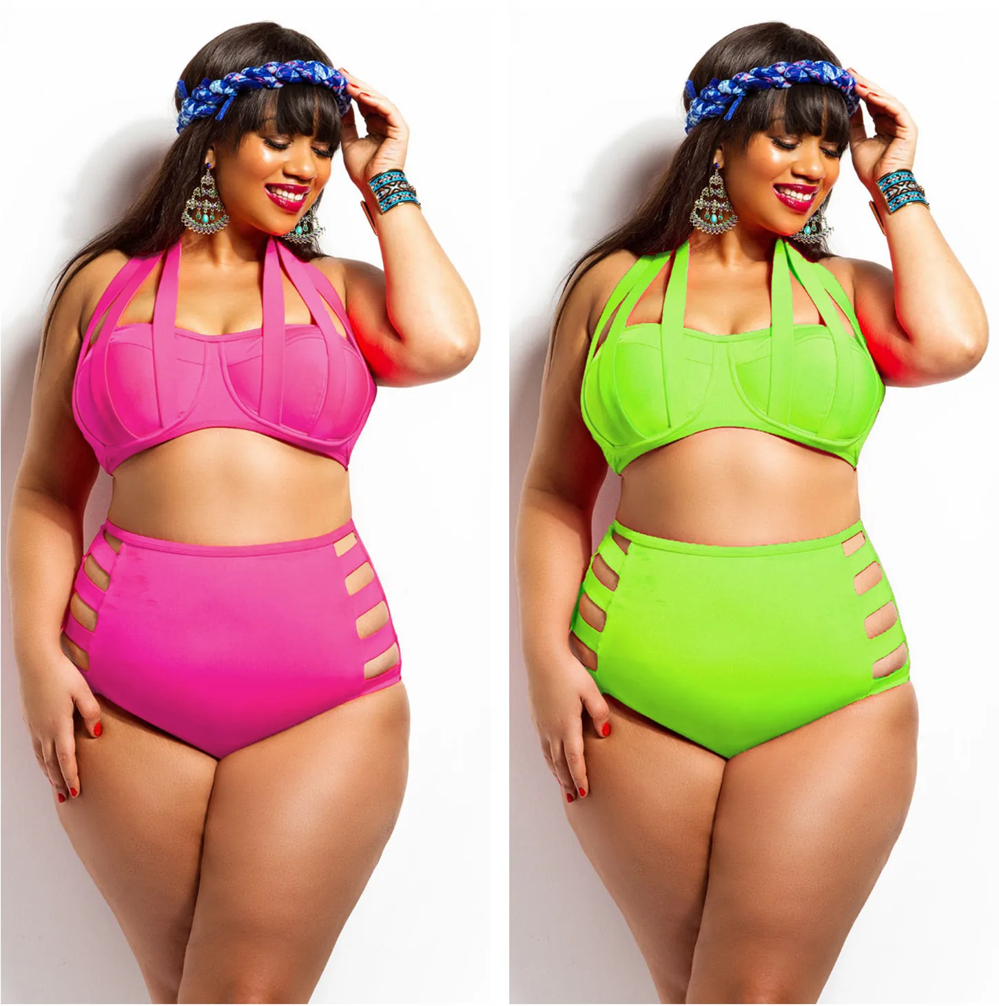 plus size two piece swimwear with underwire