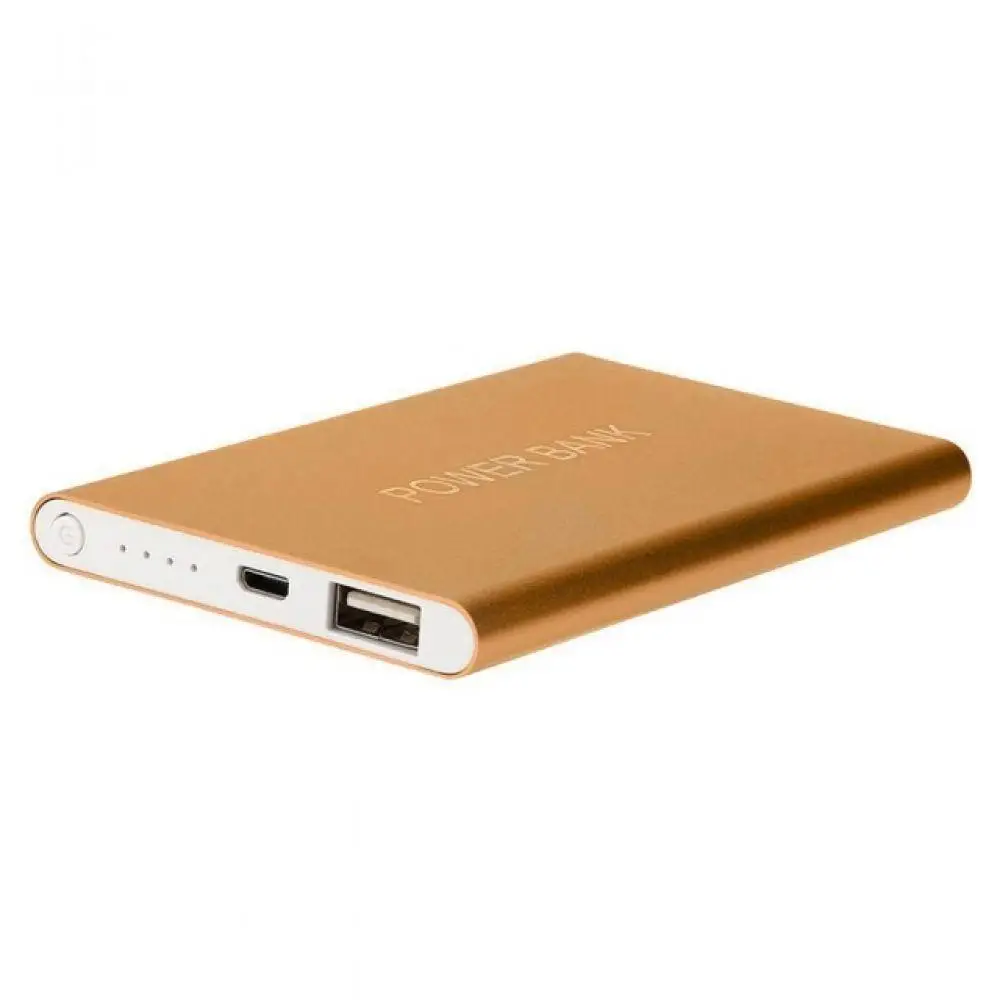 Ultra-thin Portable 5000mAh 18650 Lithium Batteries Charge External Battery Pack Powerbank For Xiaomi MI iphone X Phone Mobile - Цвет: Gold