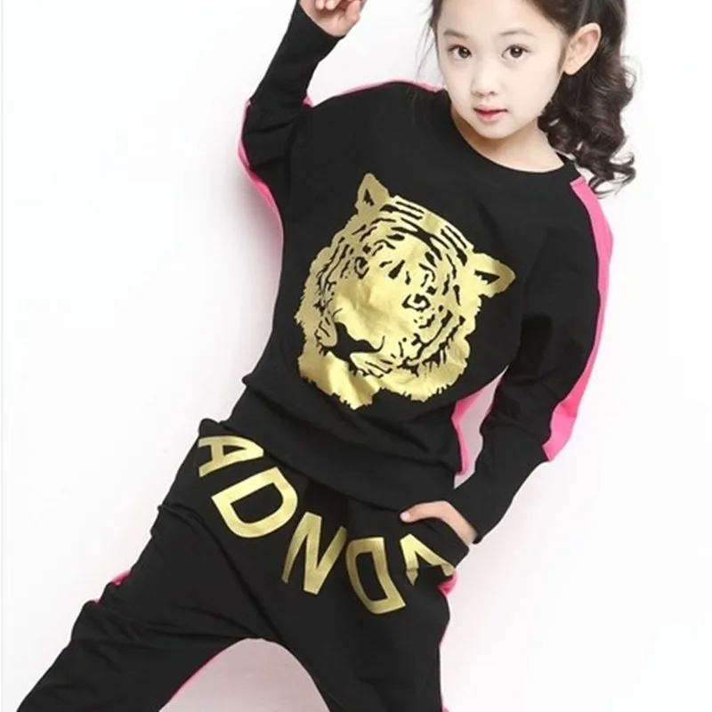 WEPBEL/одежда для малышей; детский костюм из двух предметов; хлопковые костюмы для девочек с принтом тигра в Корейском стиле - Color: rosered