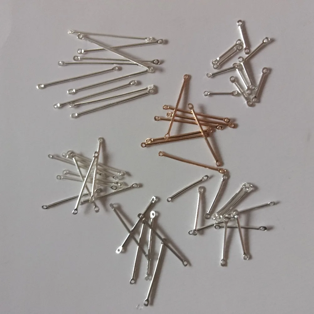 

50pcs/Pack Double Cylinder Connecting Rod Metal Earrings Ear Clip Ear Hook DIY Handmade Ear Jewelry Making Materials Accessories