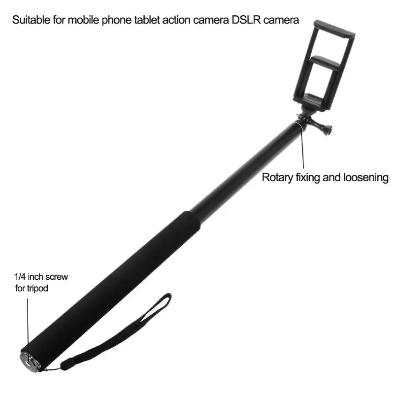 2 м 78 дюймов алюминиевый монопод длинная селфи палка для GoPro DSLR DJI OSMO Экшн-камера 3,5-1" мобильный телефон планшет