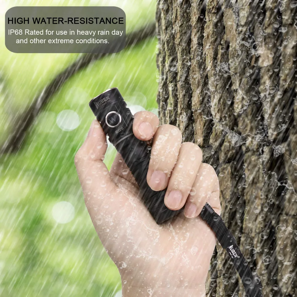 WUBEN E05 LED Flashlight EDC Mini Light 900 Lumens USB Rechargeable Waterproof Mini Torch with Battery Included Magnet Light