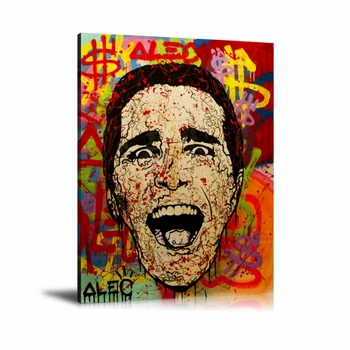 

Alec Monopolys Patrick Bateman HD Wall Art Canvas Poster Print Canvas Painting Decorative for Office Living Room Home Decor
