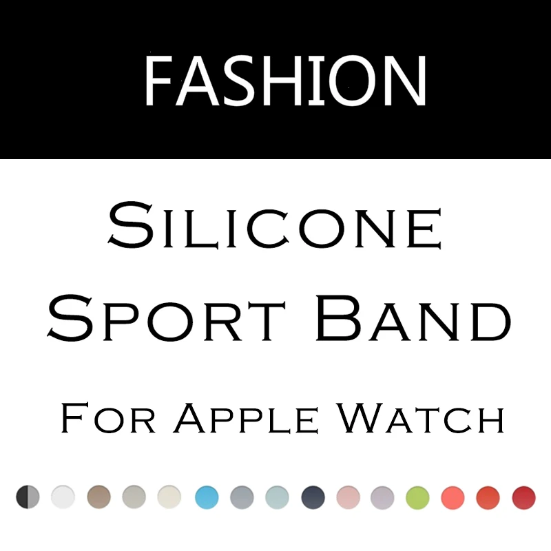 Sport watchband for apple watch series 4 3 2 1 with pin-and-tuck closure Silicone strap iWatch standard colorful replacement | Наручные