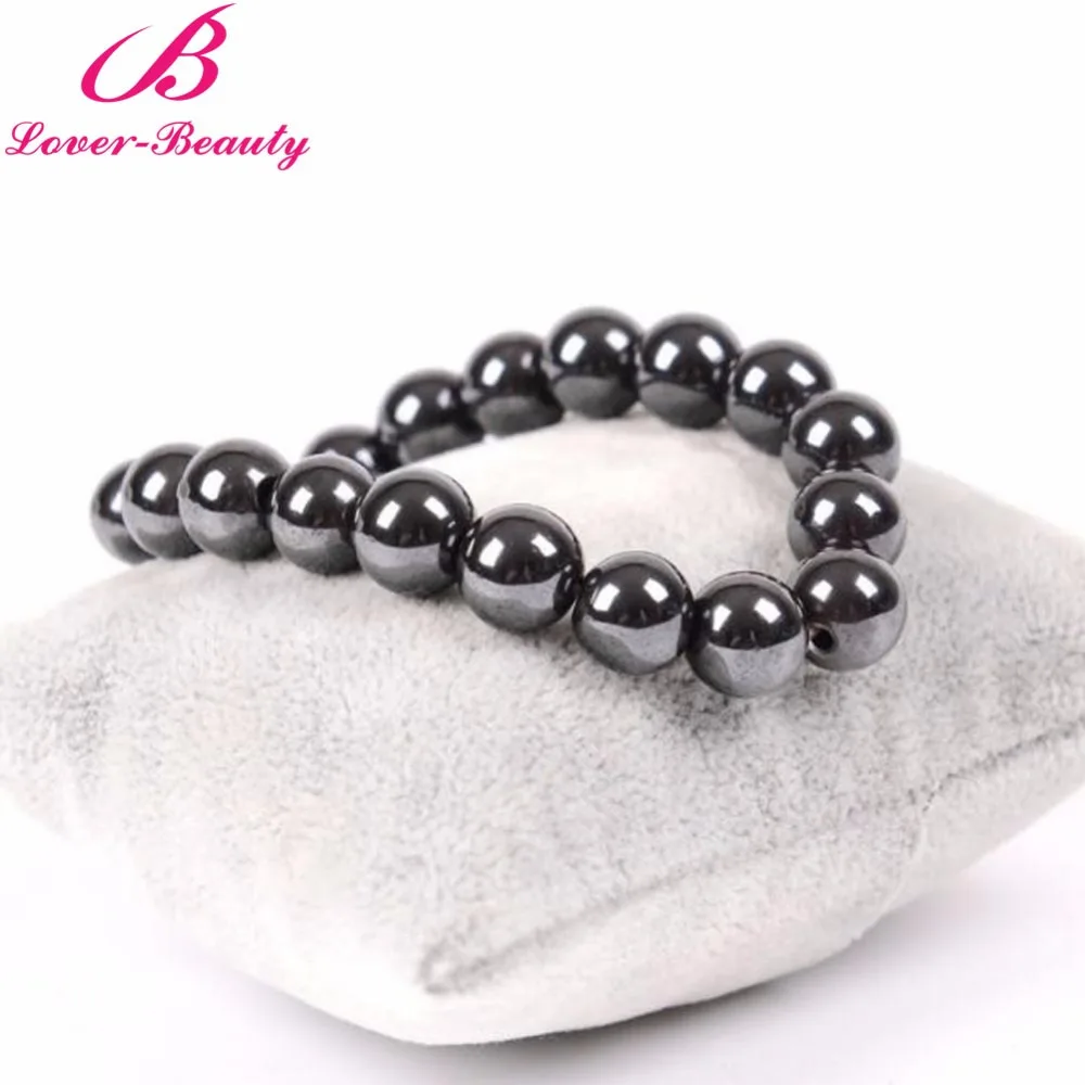 Lover font b Beauty b font Women Black Magnetic Bracelet Beads Hematite Stone Therapy font b