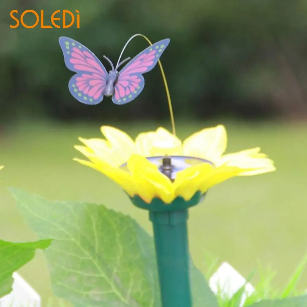 

electric / Solar Flying Yard Decor Butterfly/Hummingbird Garden tool Garden Decoration Hummingbird Vivid Dancing with Sunflowe