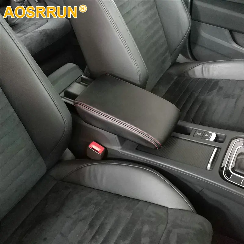 AOSRRUN чехол из искусственной кожи для автомобильного подлокотника, автомобильные аксессуары для VW Volkswagen Passat B8 Sedan Variant Alltrack