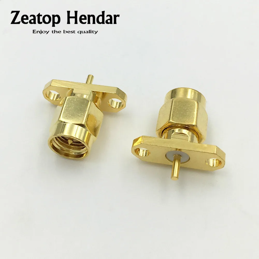 4Pcs Copper RF Electrical Wire Terminal Connector SMA Male 2 Hole Panel