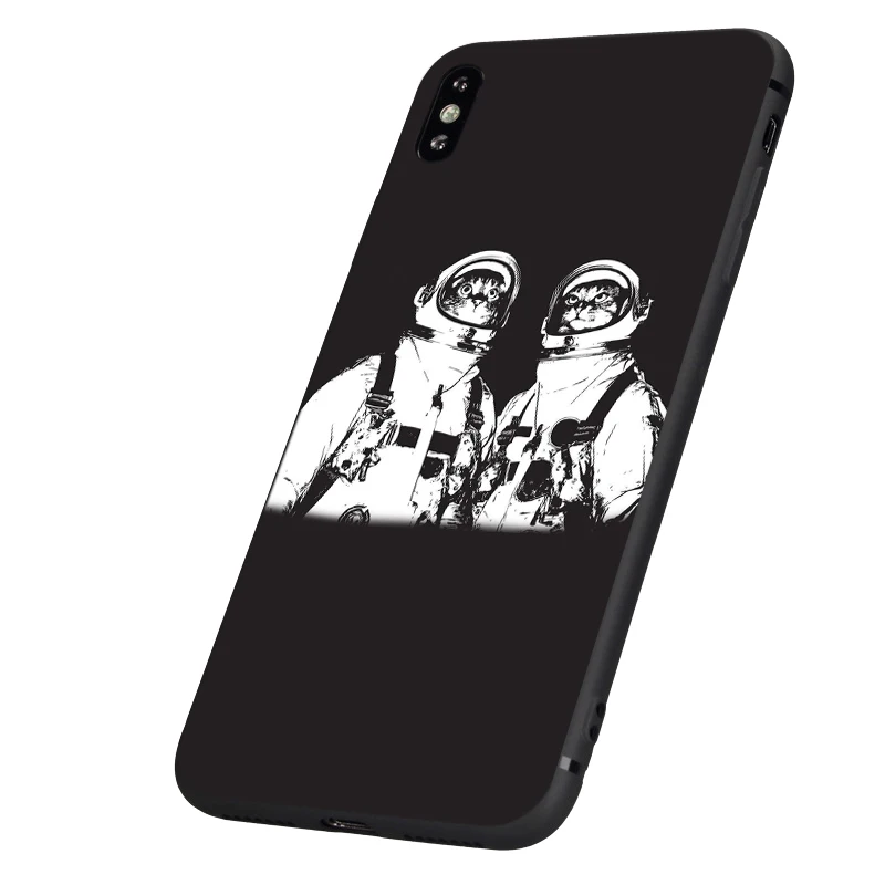 Черный чехол из ТПУ для iphone 5 5s se 6 6s 7 8 plus x 10 силиконовый XR XS 11 pro MAX с космосом луной