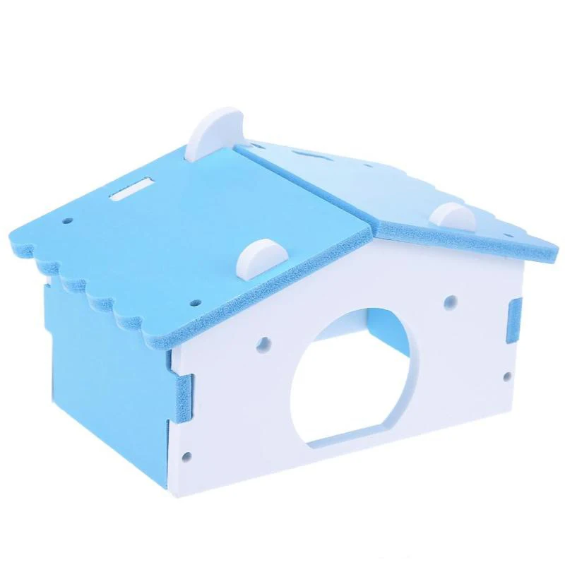 

1pc Mini Cute Hamster Toys Small Animal Wood Bed Cage Nest Toy Pet's Home Drill Tube Wooden for Small Pet Funny Toys