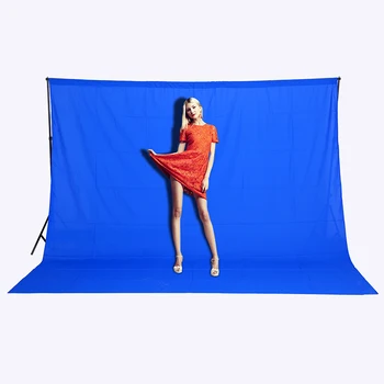 

Free shipping 3mx2m Blue Photo Lighting Studio Background 100% Cotton Chromakey Screen Muslin Backdrop sheet effect image CD15