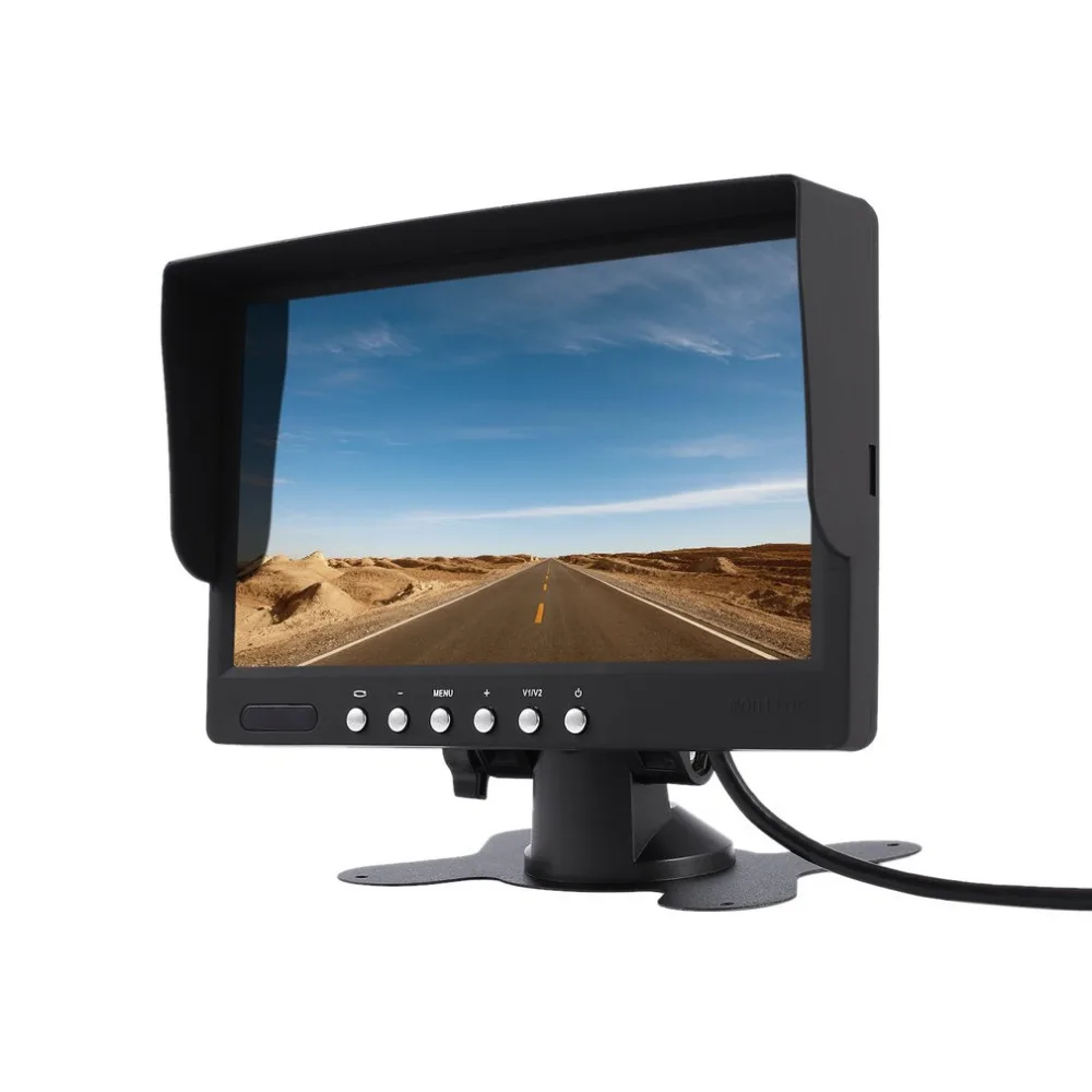 

New Styling 7 Inch LCD Monitor 800x480 TFT Color Screen Two Video Input One Audio Input Remote Control Reverse Image CCTV Video