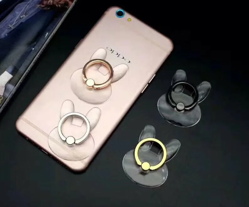 transparent Rabbit Ring Phone Holders 360 Degree Metal Finger ring Mobile Smartphone Stand Holder clear Bracket 4 colors | Мобильные