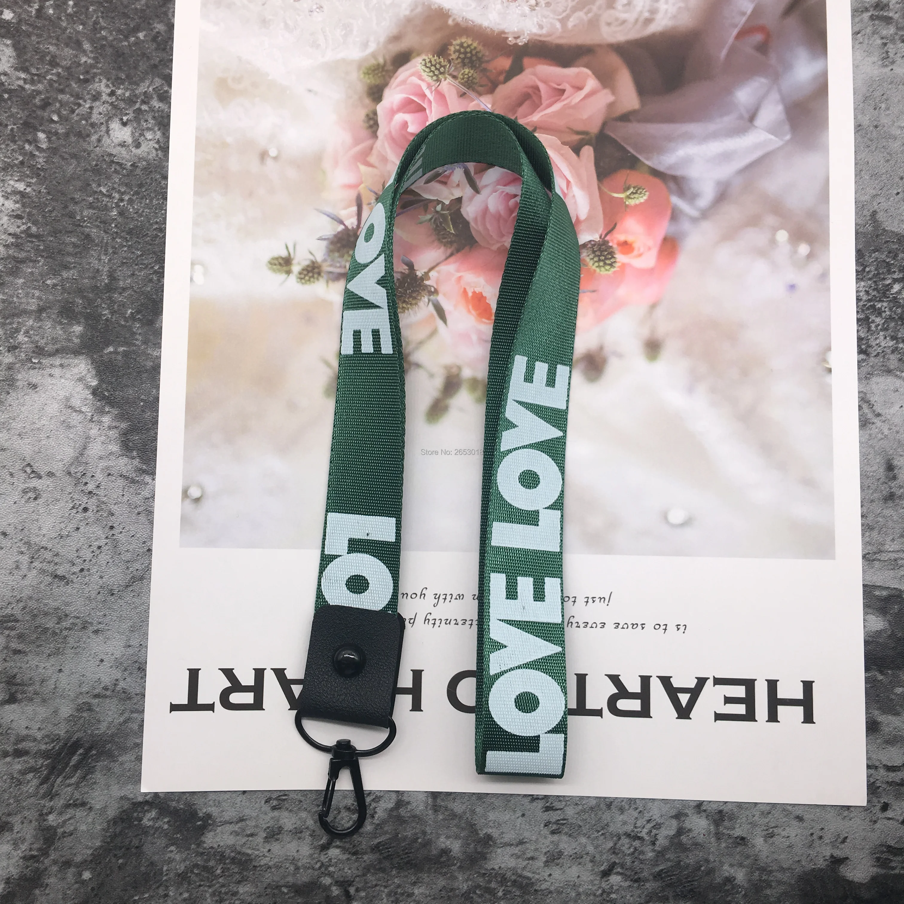 

Cloth Mobile Phone Strap Love English letters Lanyard Neck Strap For Keys ID Card For Huawei USB Badge Holder DIY Hang Rope