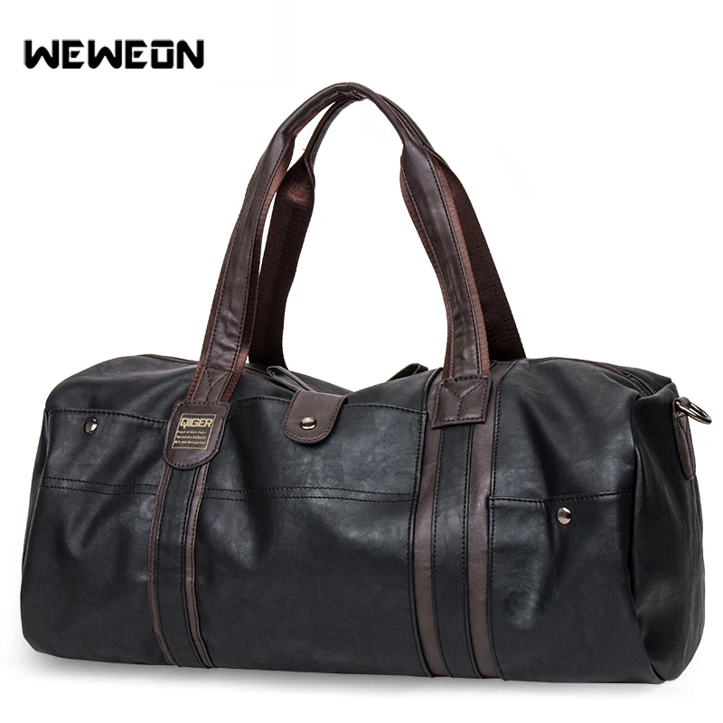 

Men's Leather Sports Training Bag Large PU Gym Bag Fitness Sporting Bags Duffel Tote Travel Shoulder Handbag
