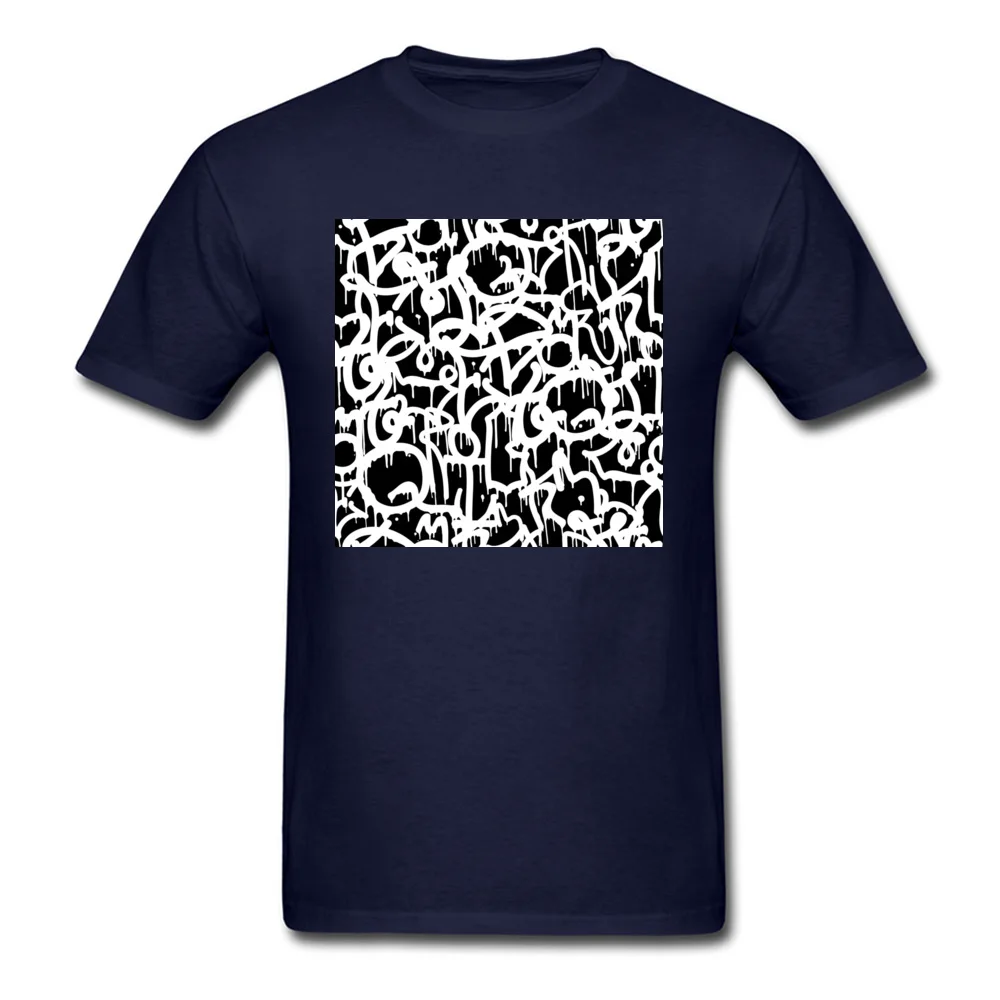 Black and White Graffiti pattern_navy