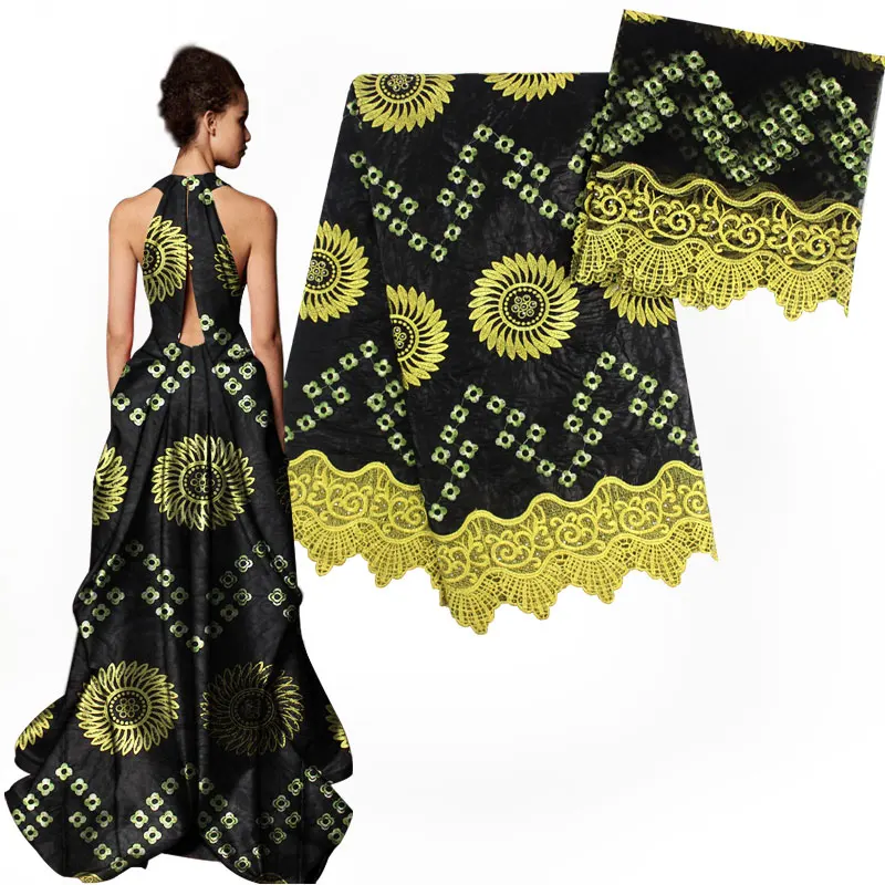 Новое поступление Африканский Базен riche getzner ткань с кружевом Африканский Базен riche ткань морская парча жаккард Дамаск B181204