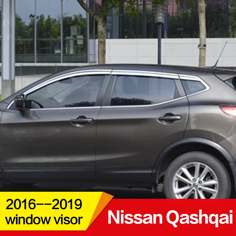 

Use for Nissan Qashqai window visor 2016 17 18 19 year Windows side Sun Rain Protection Shield Electroplate accessories