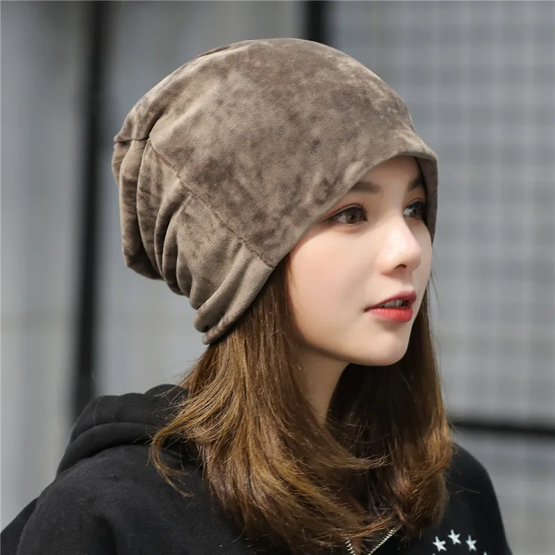 New Winter Hats for Woman Beanies Flannel Coverhead Cute Hat Girl