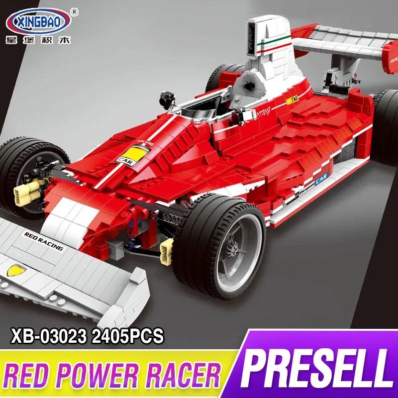 

XINGBAO 03023 Technic Series 2405PCS The Red Power Racing Car Set Building Blocks Bricks Educational Toys as Kids Christmas Gift