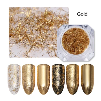 

Gold Silver Nail Glitter Mirror Flakes Strip Metal Wire Line 3D Nail Art Decoration DIY Sequins Decorations