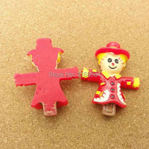1pcs/lot resin flat back Halloween clown cartoon 34mm Cabochons Hair Bow Center DIY Christmas decration C115-3