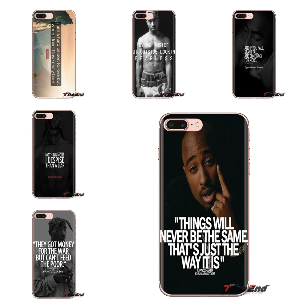 For iPod Touch Apple iPhone 4 4S 5 5S SE 5C 6 6S 7 8 X XR XS Plus MAX Transparent Soft Cases Covers Tupac Shakur 2Pac Quotes |
