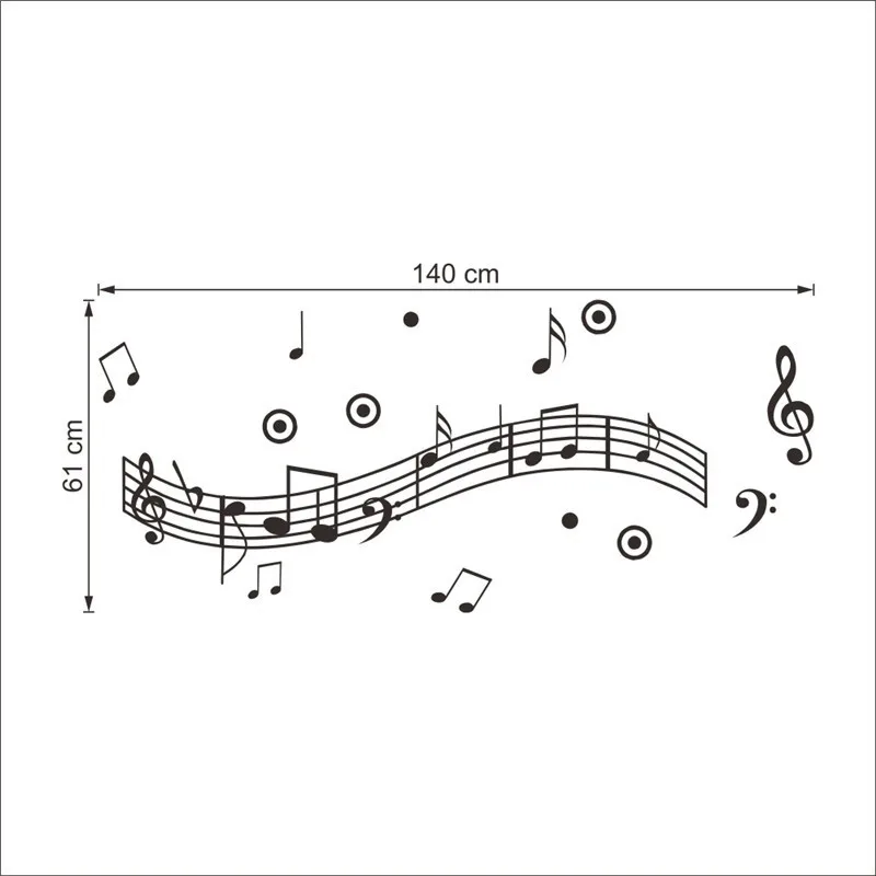Музыкальная заметка персонал фортепиано гитарная панель классная школьная Настенная Наклейка домашний Декор стены для украшения дома детские комнаты обои - Цвет: Золотой
