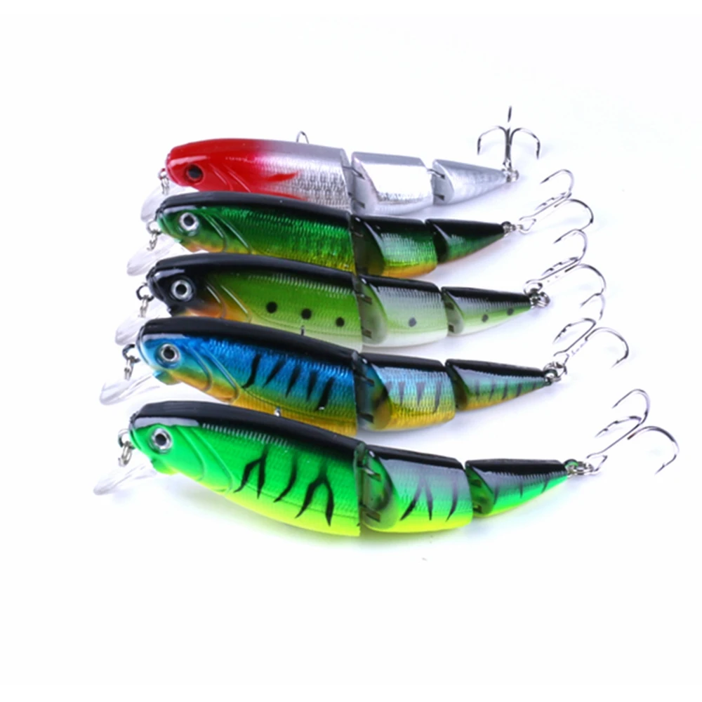 5pcs/Lot 11cm/16g 3 Sections Swimbait Jointed Minnow Fishing Lures Multicolor Fishinghook Fish