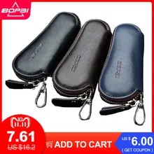 Genuine Leather Car Key Wallets Men Key Holder Housekeeper Keys Organizer Women Keychain Covers Zipper Key