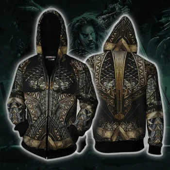 

Movie Aquaman Arthur Curry Orin Aquaman Hoodies Cosplay Costumes 3D printing Zip Up Hoodie Men's and women's sports Jackets