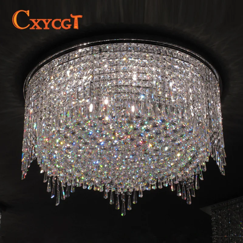 

Modern crystal chandelier round lamp bedroom lamp luxury cornucopia living room lamp