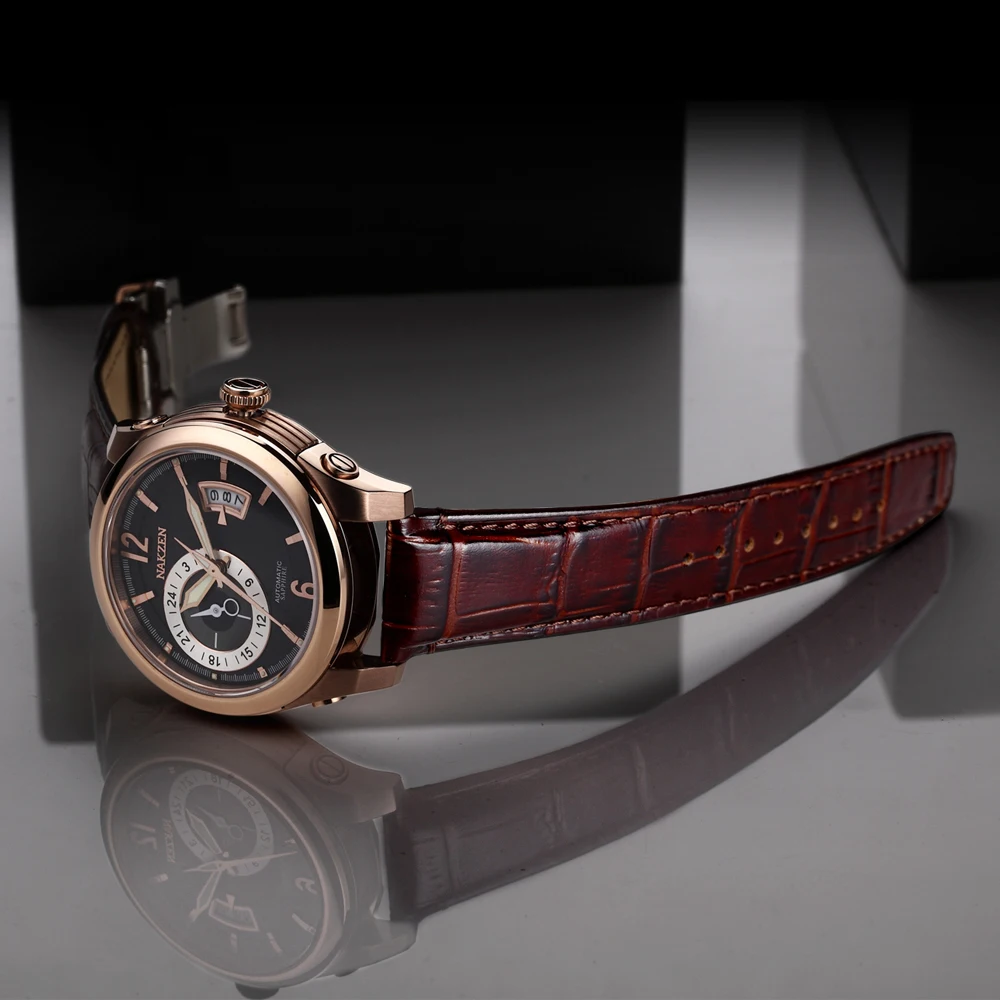 NAKZEN ميوتا 8217 الرجال التلقائي ساعات آلية رجل العلامة التجارية الفاخرة الياقوت للماء مع حزام من الجلد Relogio Masculino NAKZEN ميوتا 8217 الرجال التلقائي ساعات آلية رجل العلامة التجارية الفاخرة الياقوت للماء مع حزام من الجلد Relogio Masculino
